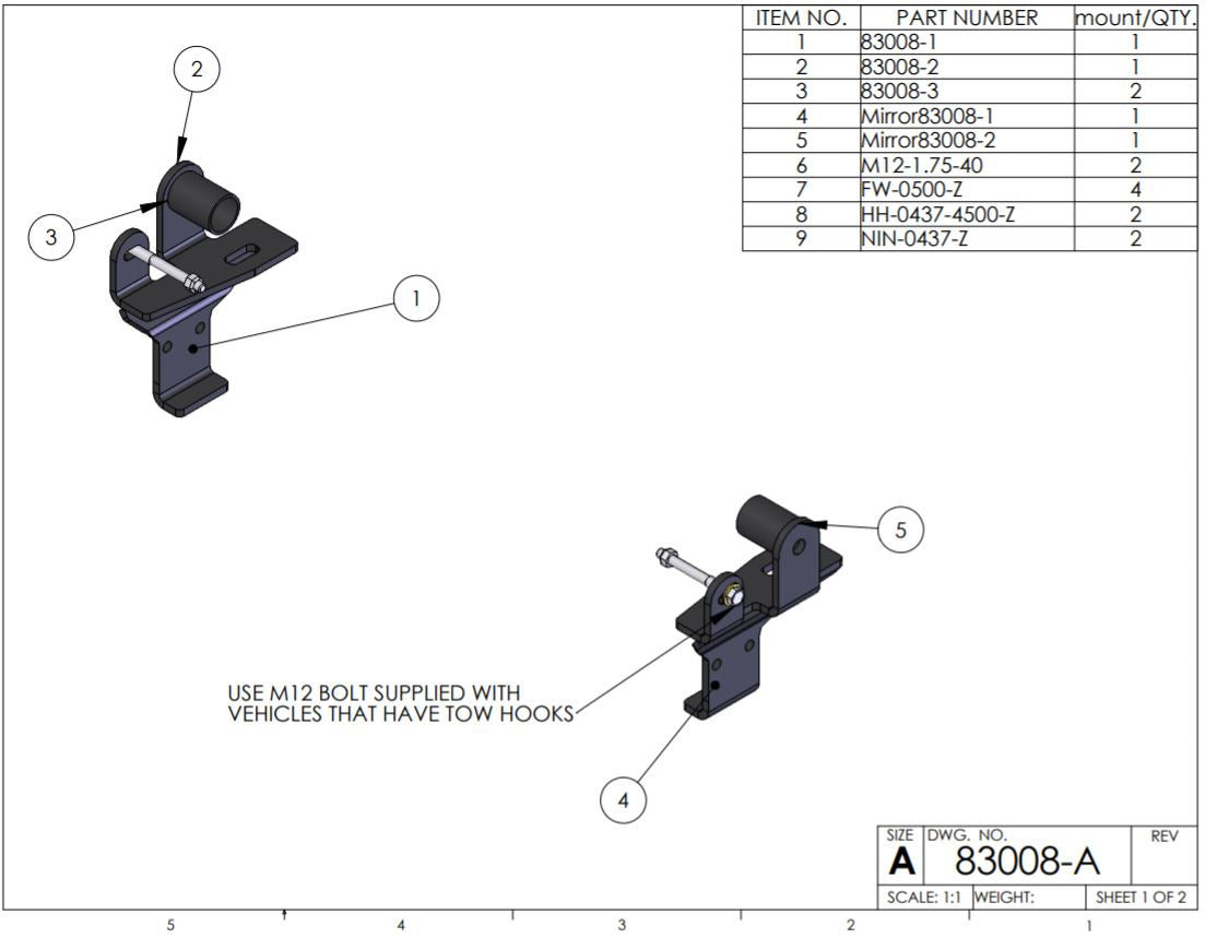 Detail K2 Snow Plow Custom Mount Kit