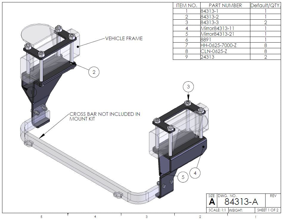 Detail K2 Snow Plow Custom Mount Kit