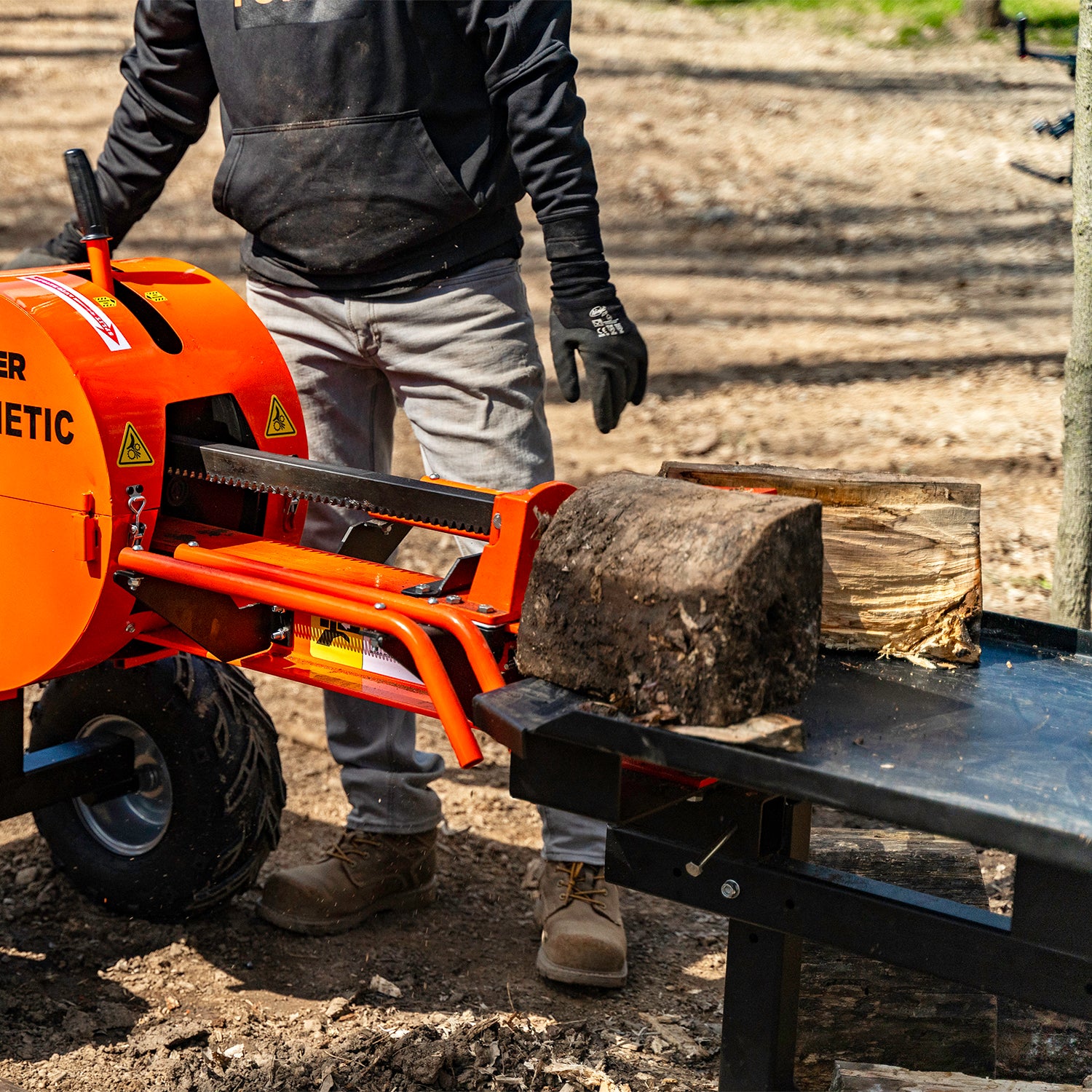 40-Ton 7 HP 208cc Certified Commercial Horizontal Kinetic Log Splitter with  Kohler Engine & 1-Sec Cycle Time